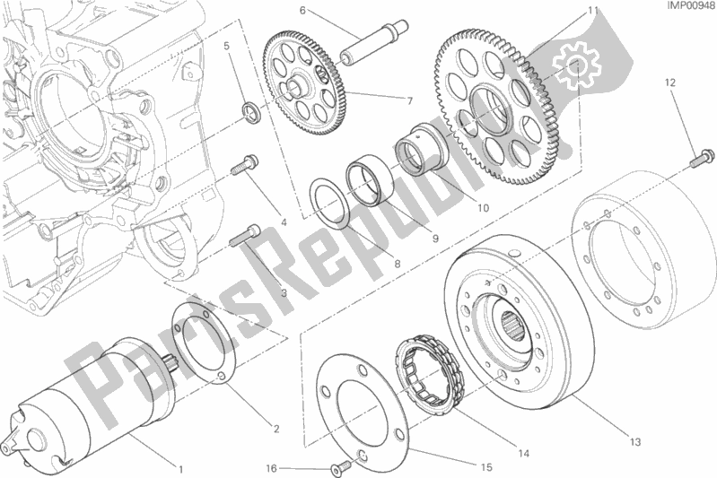 Alle onderdelen voor de Elektrisch Starten En Ontsteken van de Ducati Scrambler Icon Brasil 803 2017